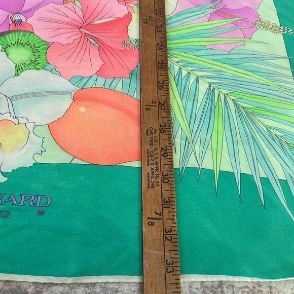 Leonard Paris Floral and fruit Silk Scarf beautiful - Picture 5 of 6
